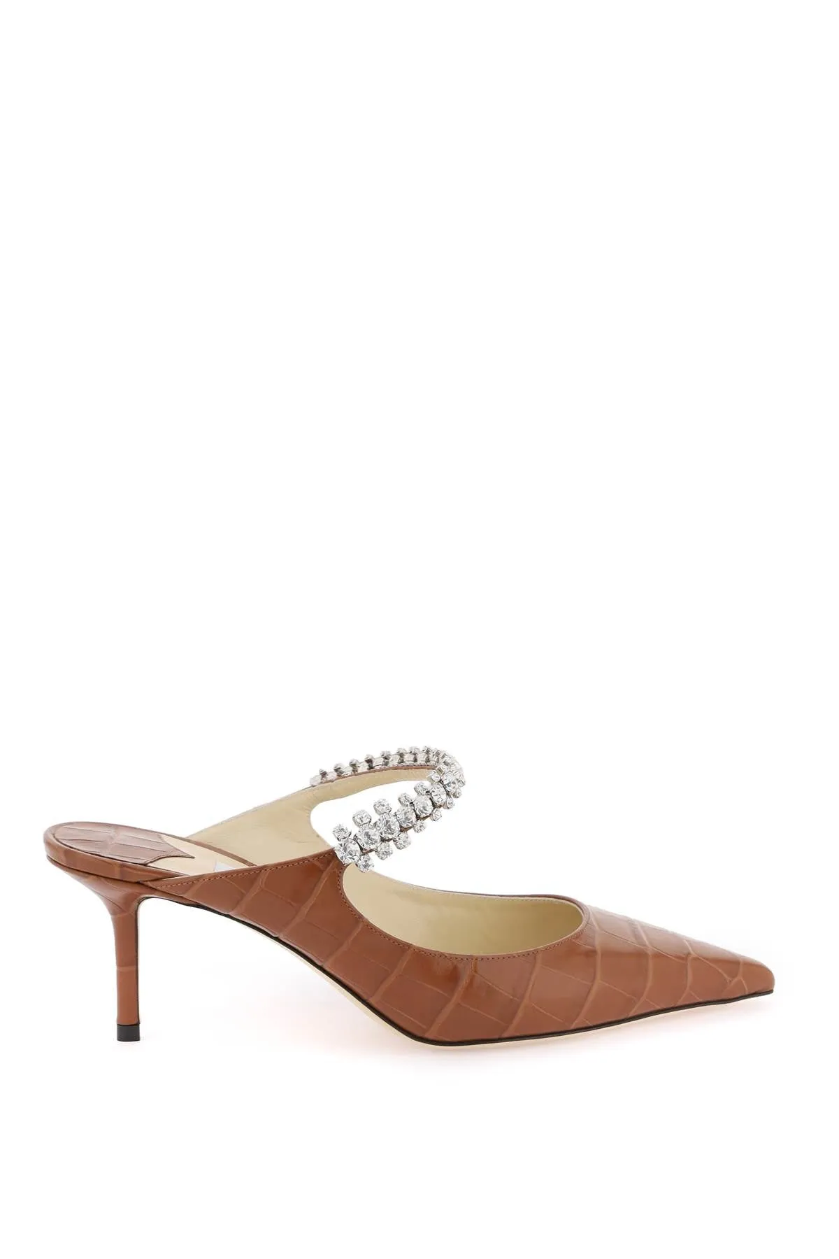 JIMMY CHOO croc-embossed leather bing 65 mules