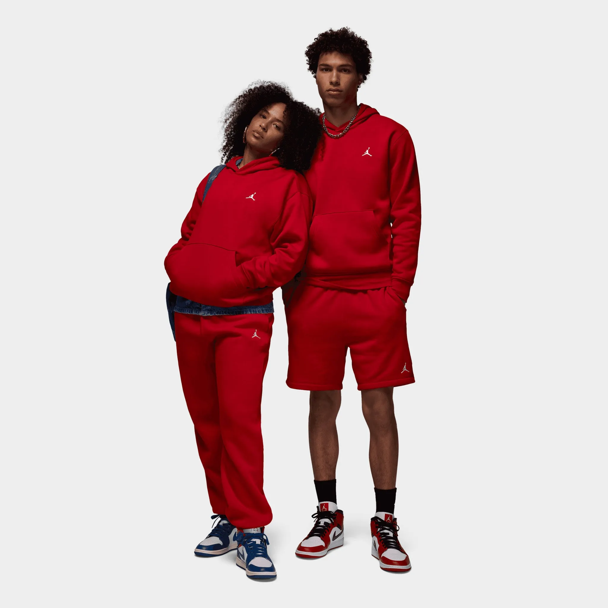 Jordan Brooklyn Fleece Pullover Hoodie Gym Red / White