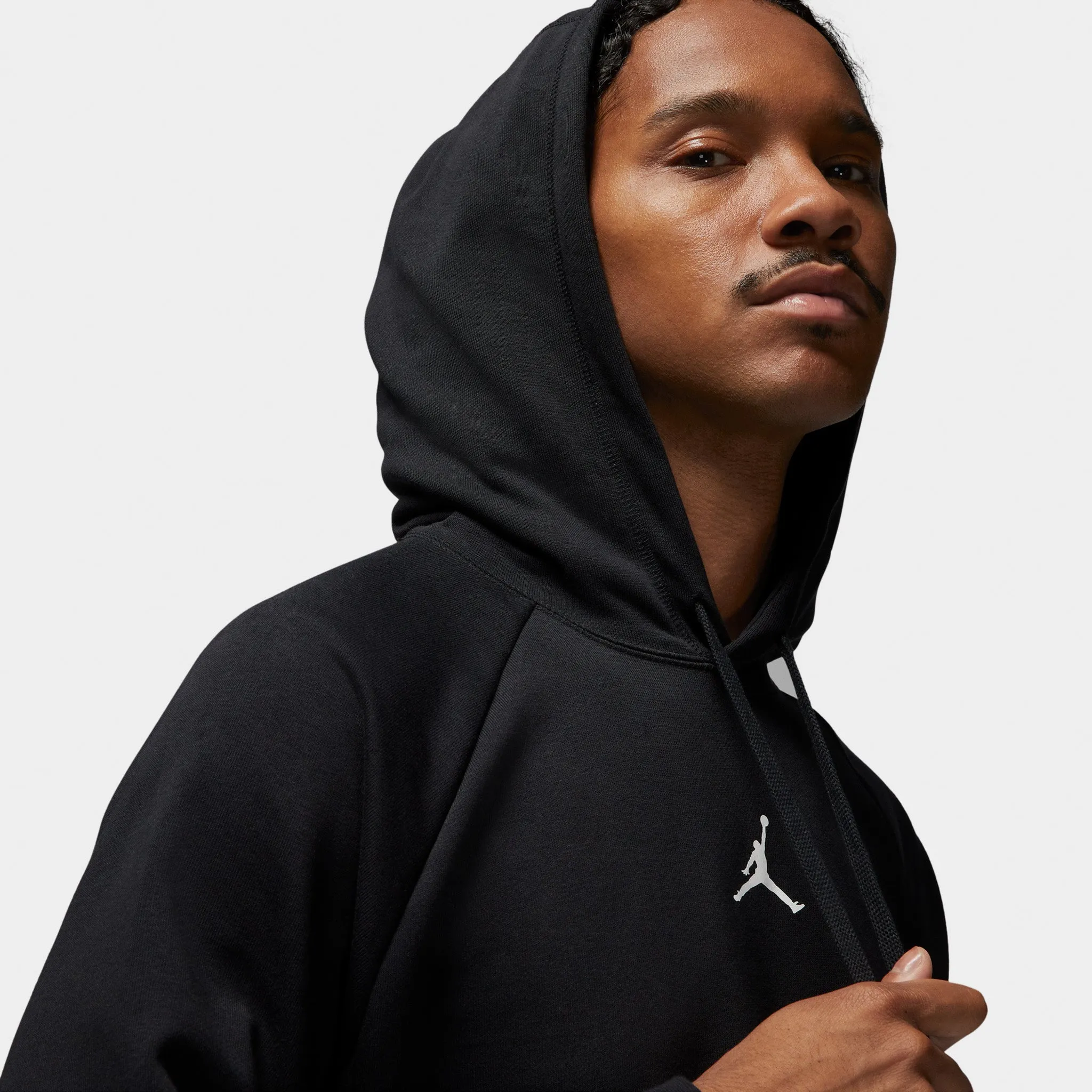 Jordan Dri-FIT Sport Crossover Fleece Pullover Hoodie Black / White