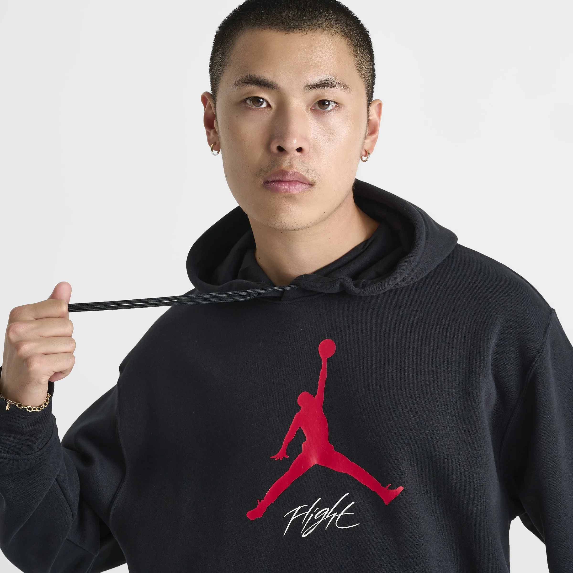 Jordan Essentials Fleece Pullover Hoodie Black / Gym Red