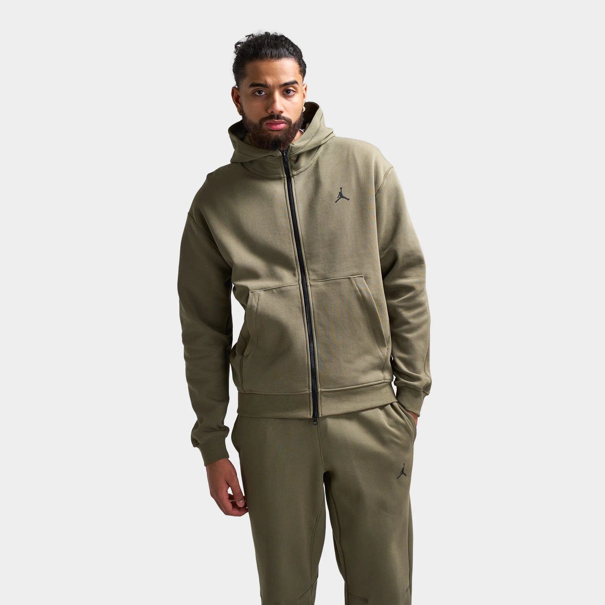 Jordan Sport Hoop Fleece Dri-FIT Full Zip Hoodie Medium Olive / Cargo Khaki