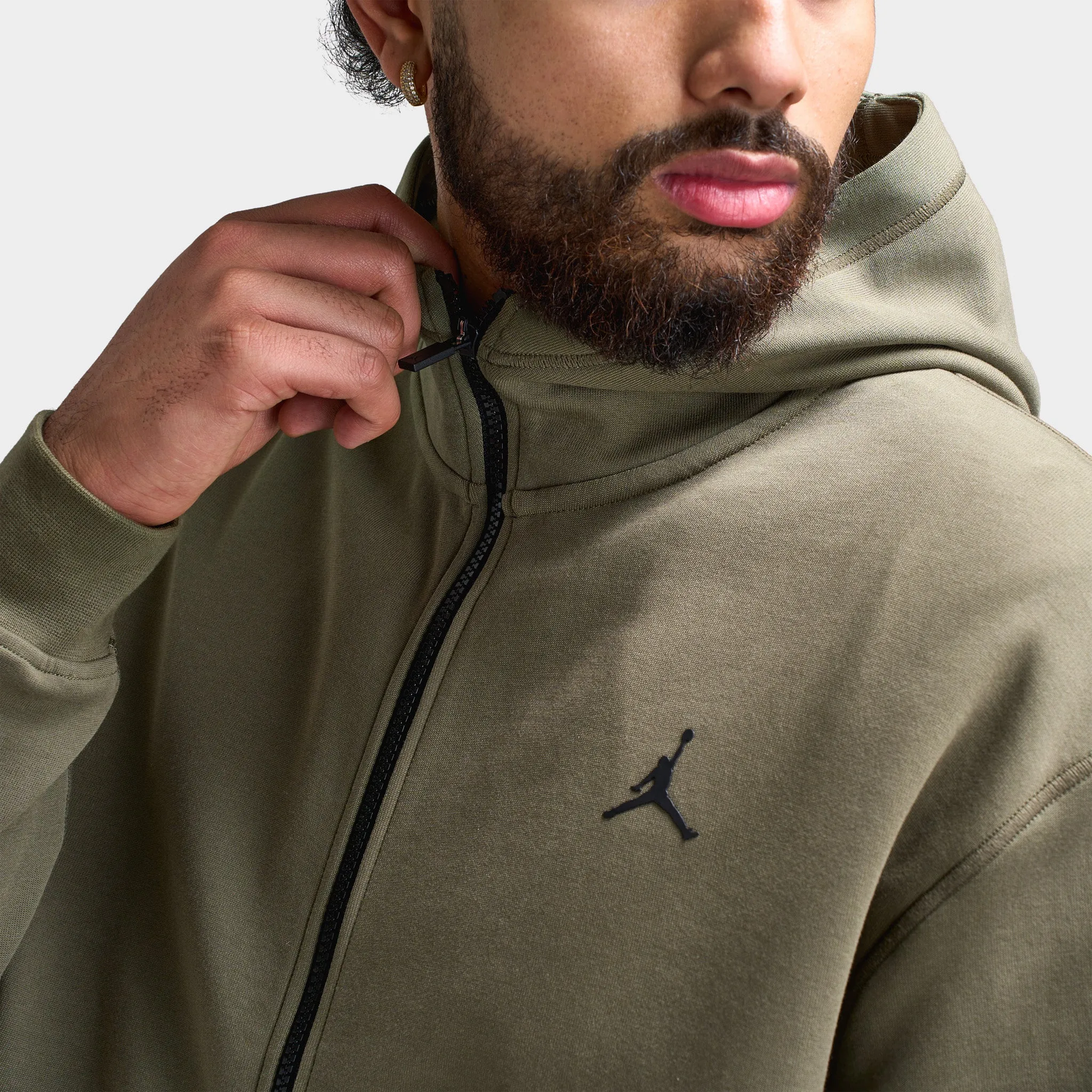 Jordan Sport Hoop Fleece Dri-FIT Full Zip Hoodie Medium Olive / Cargo Khaki