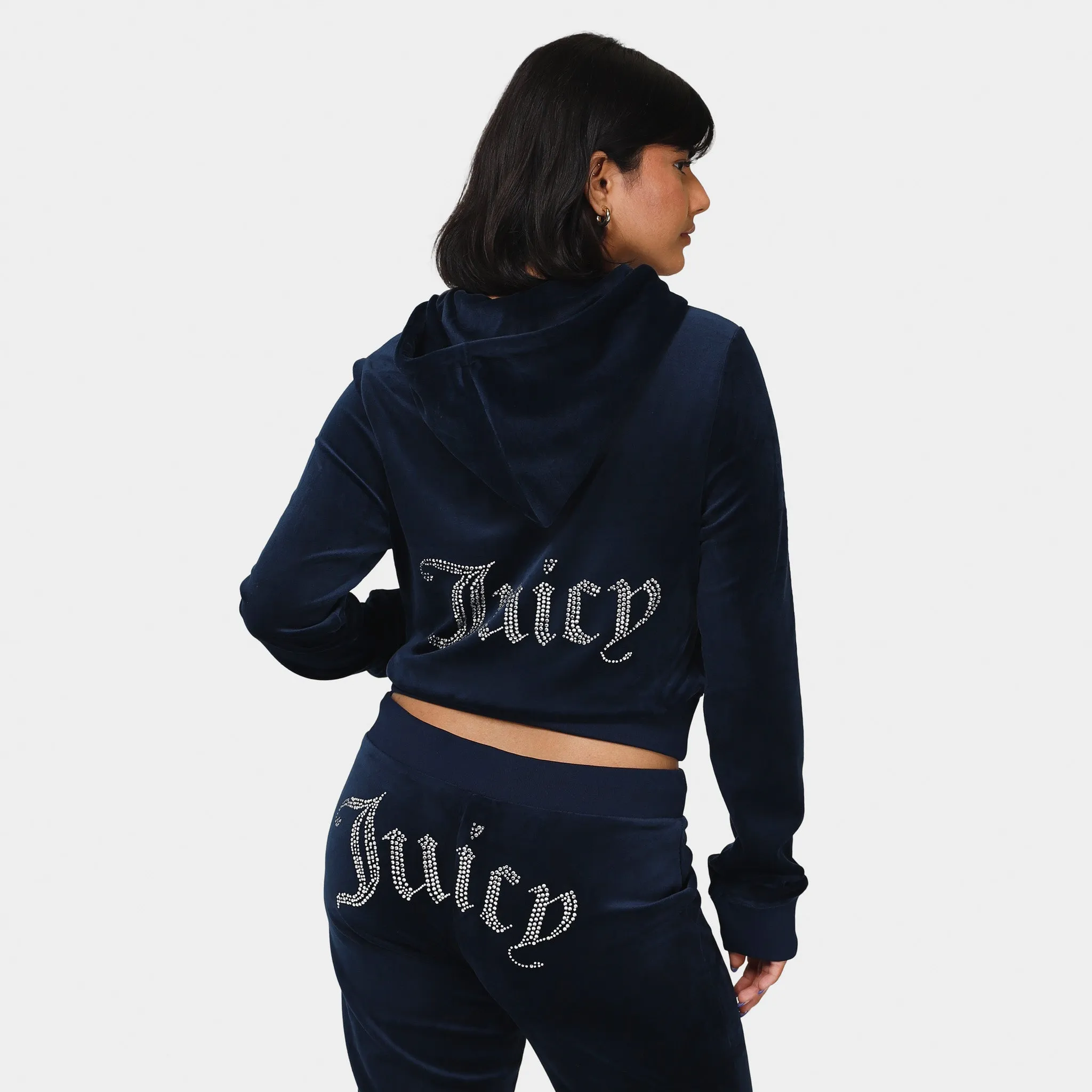 Juicy Couture Women's OG Big Bling Full Zip Hoodie / Regal Blue