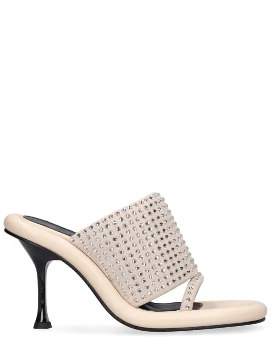 JW Anderson   90mm Bumper leather & crystal mules 