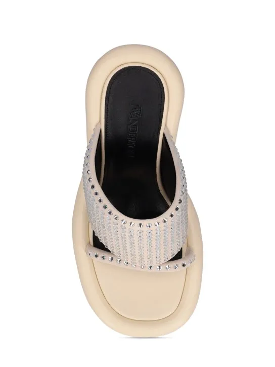 JW Anderson   90mm Bumper leather & crystal mules 