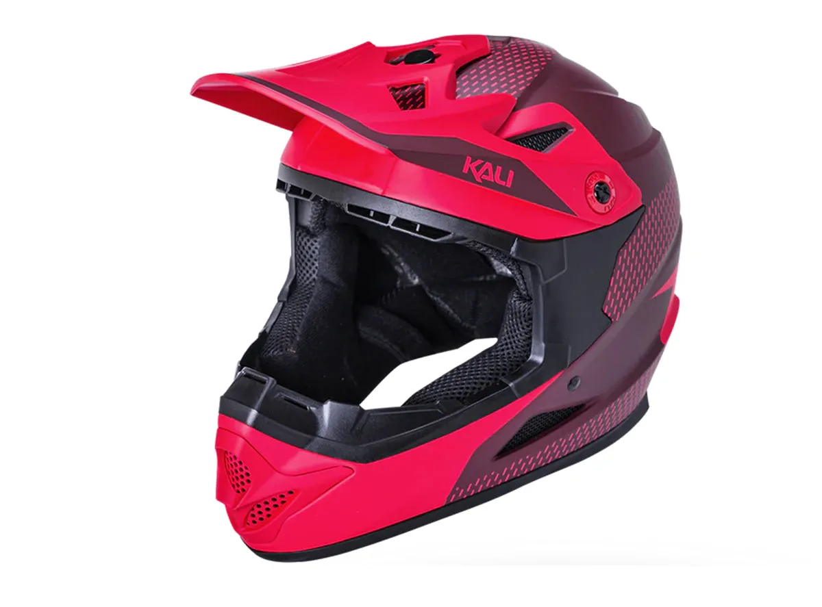 Kali Zoka Full Face Helmet - Youth - Dash Matt Red-Burgandy