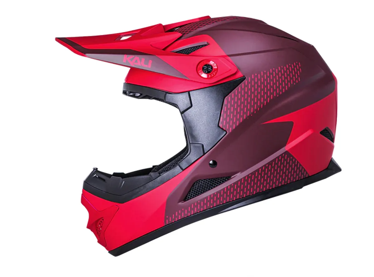 Kali Zoka Full Face Helmet - Youth - Dash Matt Red-Burgandy