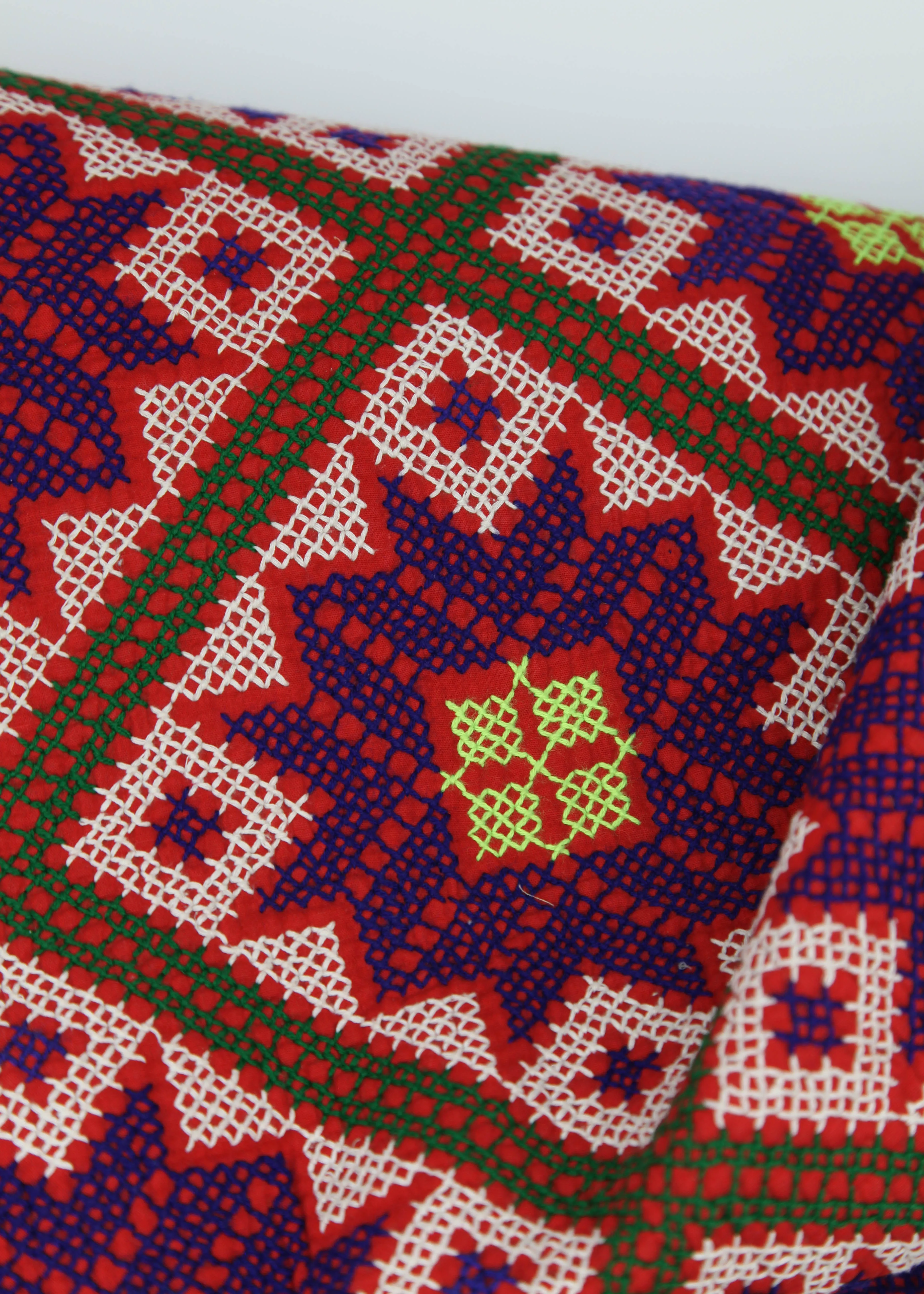 Kantha Quilt - Red Star