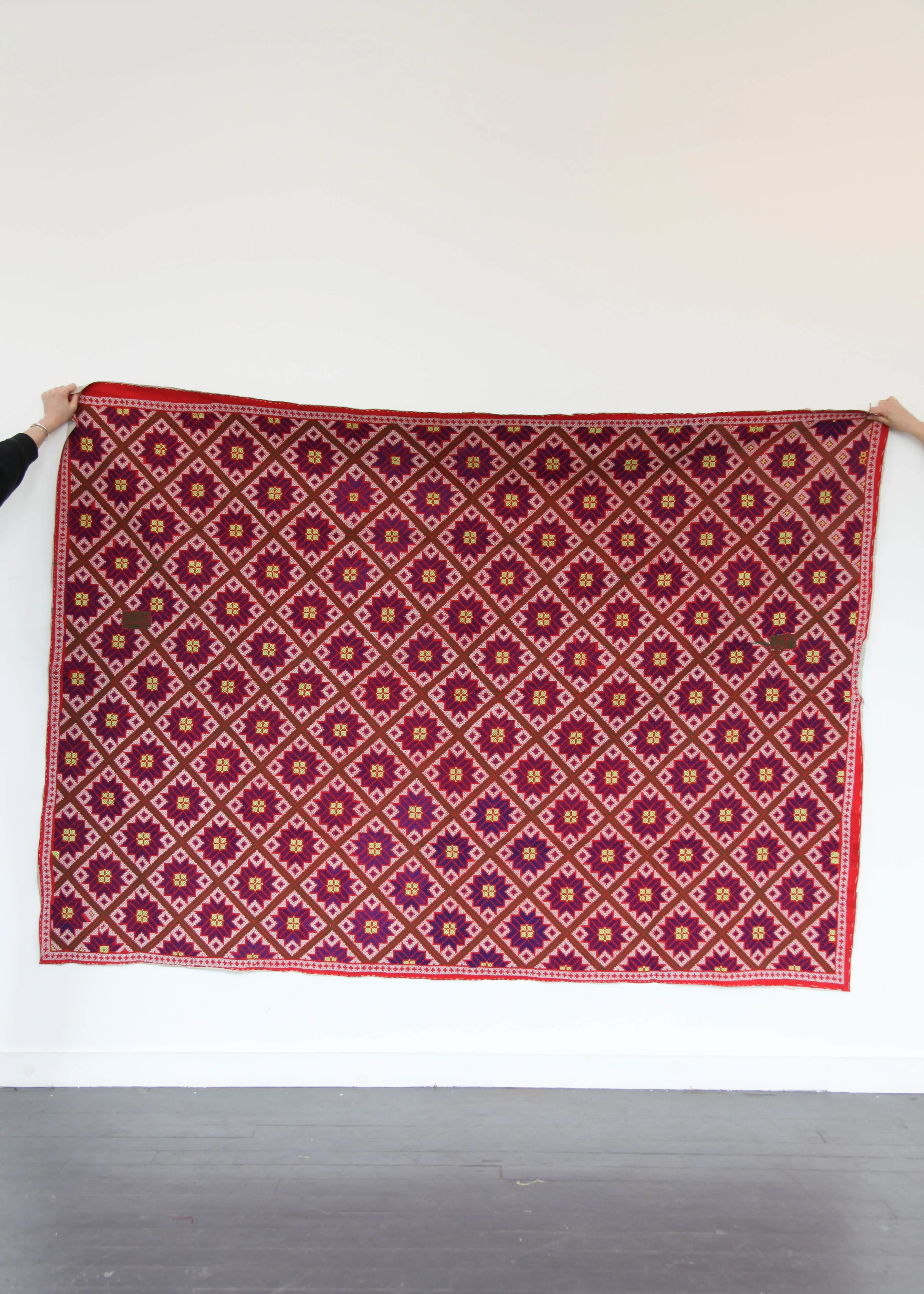 Kantha Quilt - Red Star