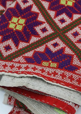 Kantha Quilt - Red Star