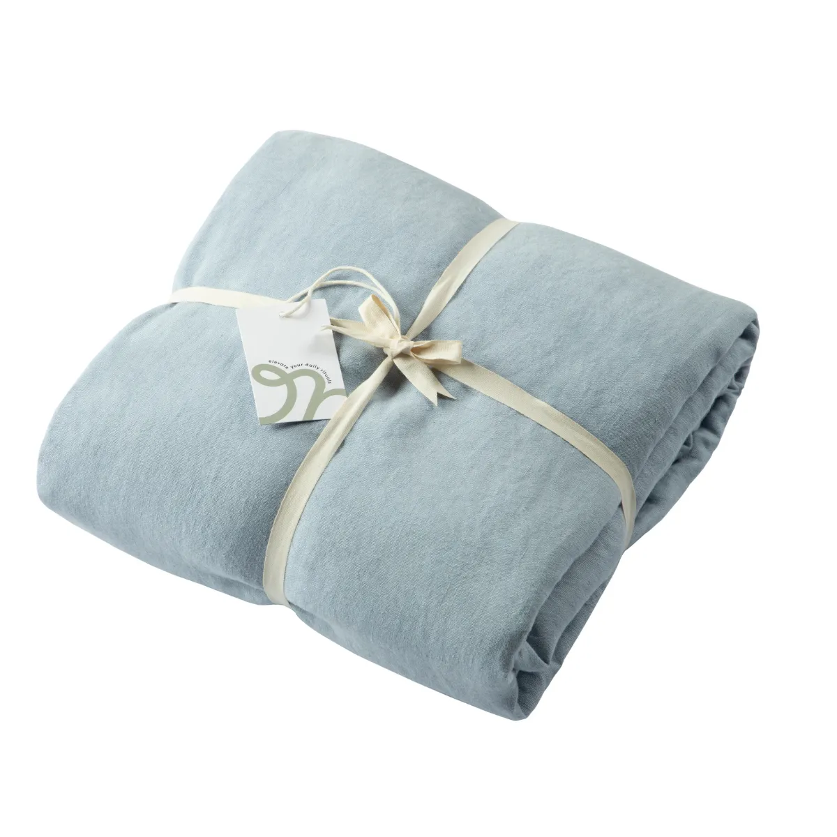 Kapok Comforts   Queen Linen Duvet Cover Blue Fog