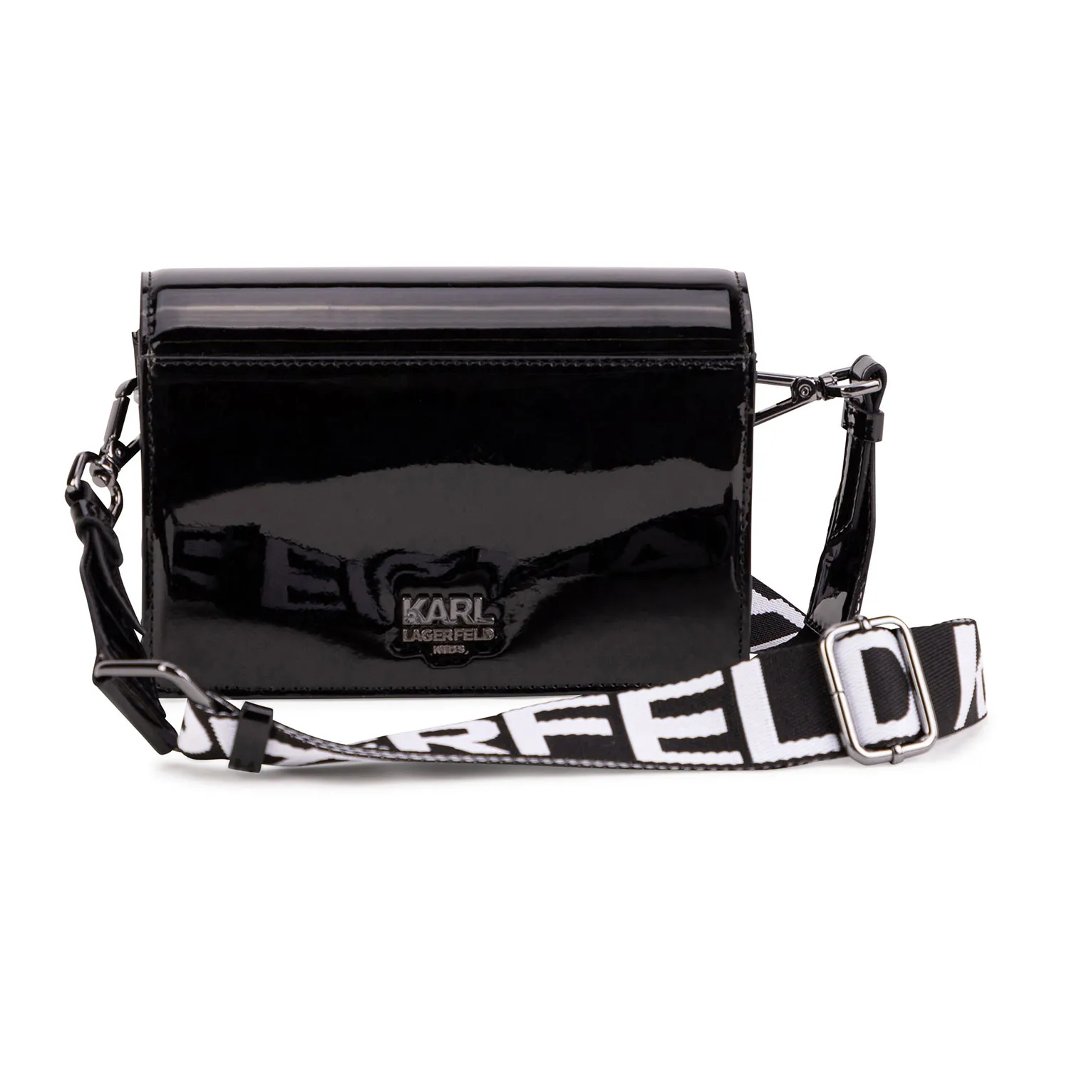 Karl Lagerfeld Ikonik Glossy Black Shoulder Bag