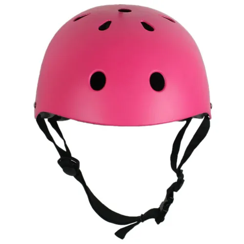 Krown Pink Shell with Black Strap Skateboard Helmet, Youth One Size