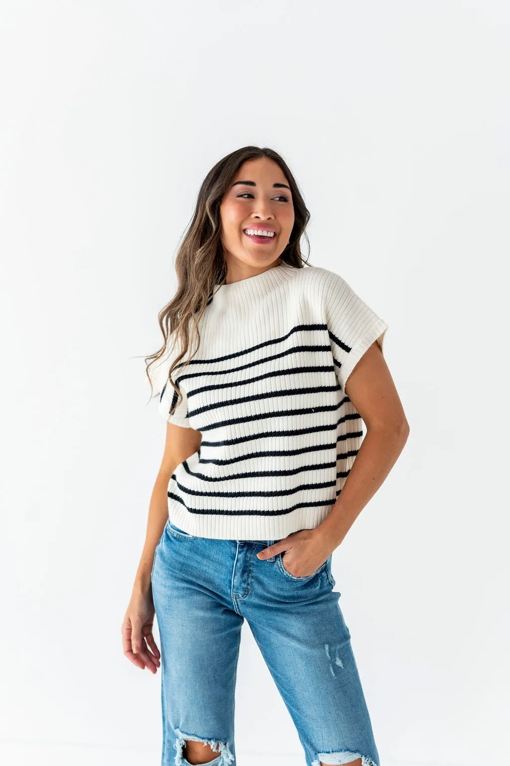 Kya Sweater Top in Ivory