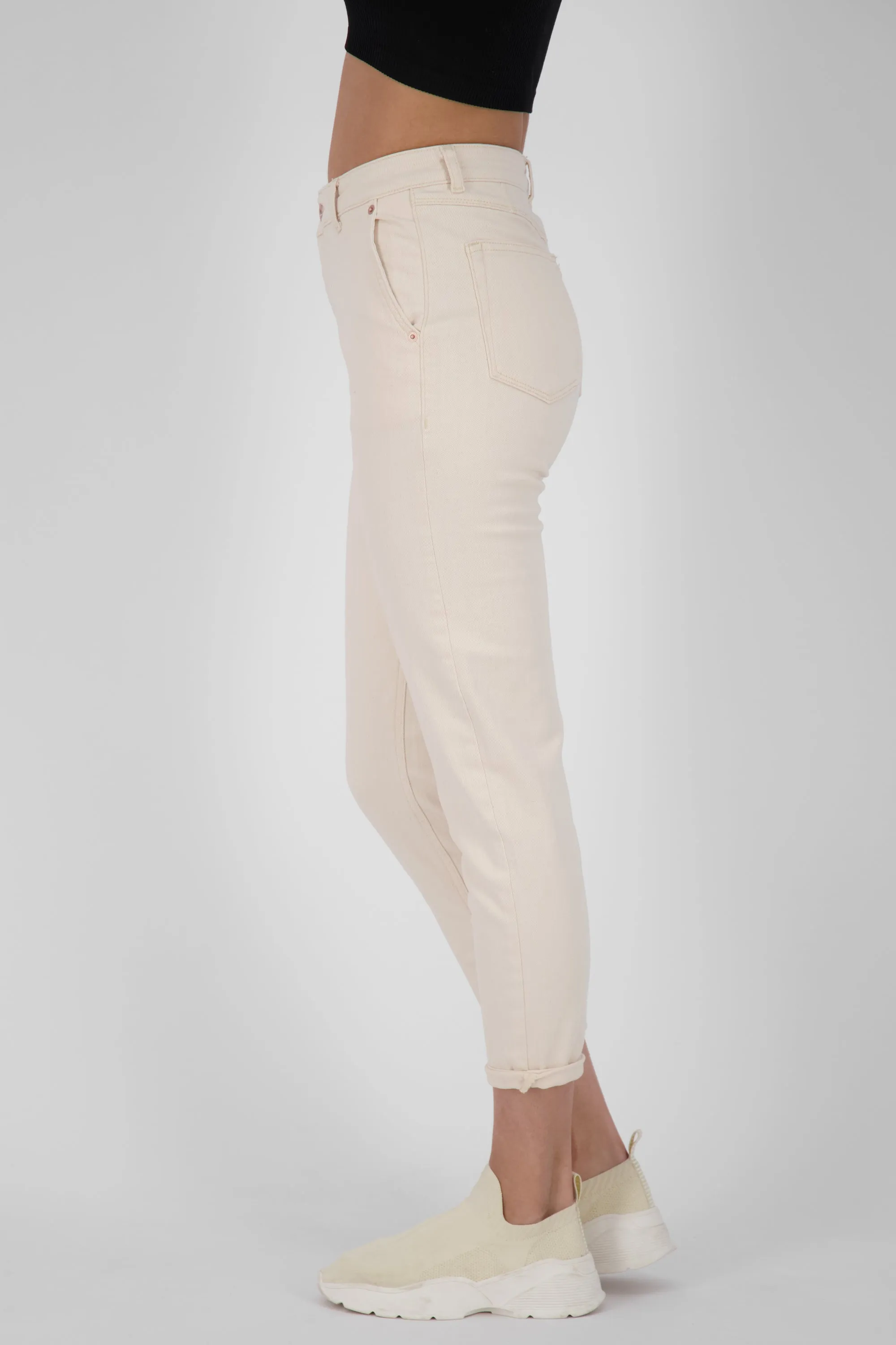 LaureenAK DNM R - Trendige High-Waist Damen Jeans Beige