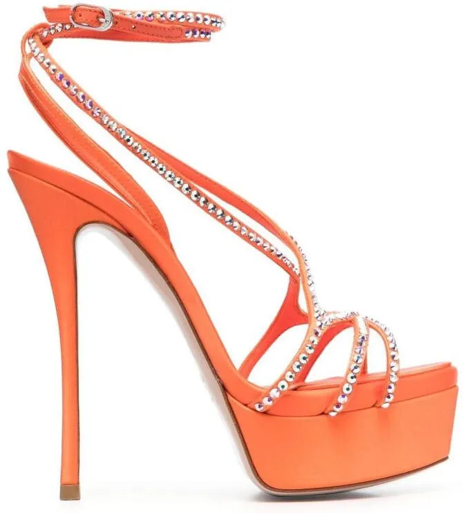 Le Silla Belen crystal-embellished sandals Orange