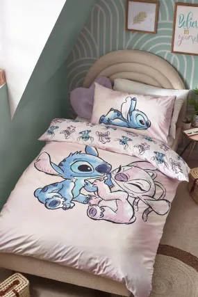 Lilo & Stitch Purple Reversible 100% Cotton Duvet Cover and Pillowcase Set