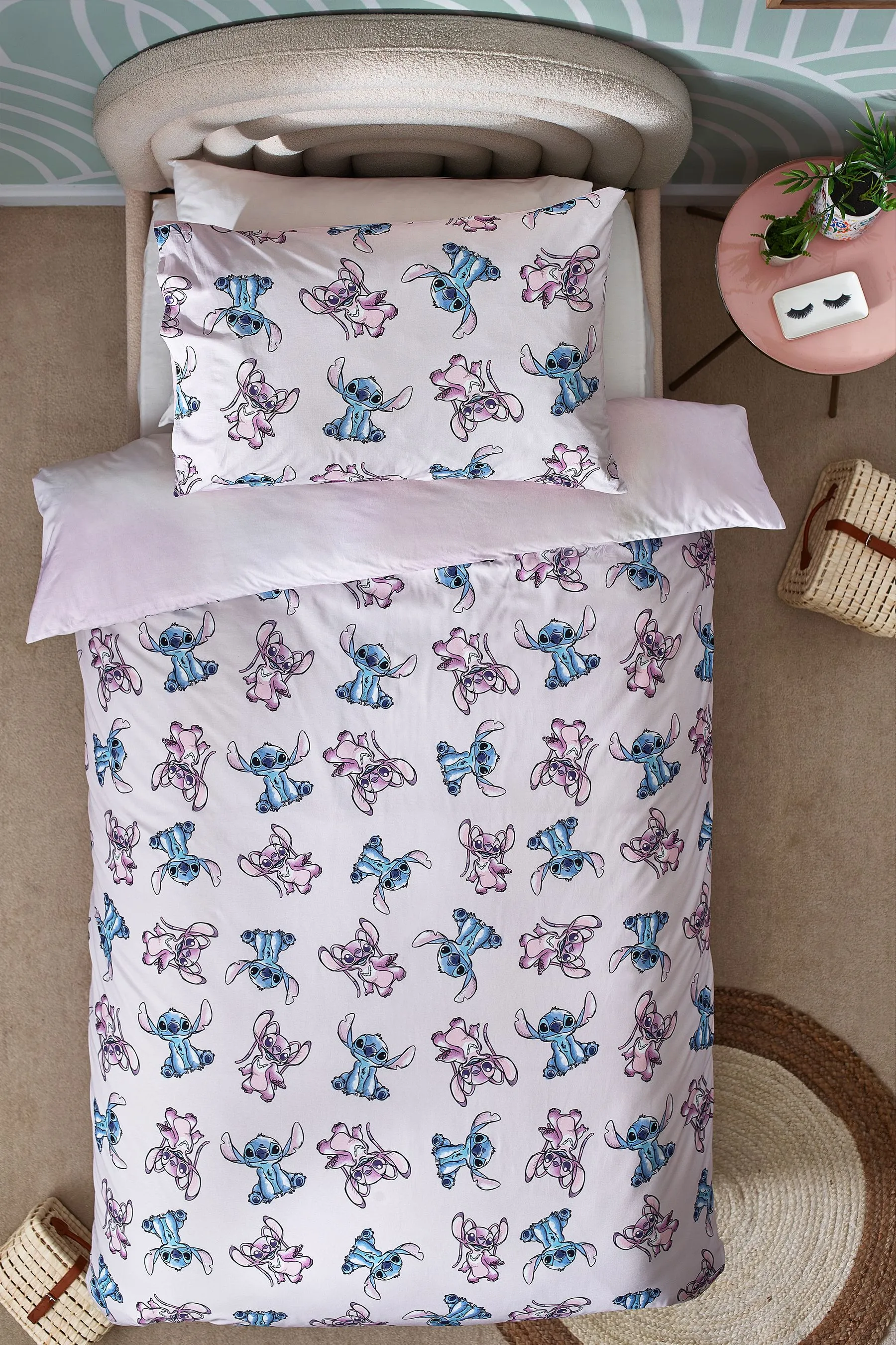 Lilo & Stitch Purple Reversible 100% Cotton Duvet Cover and Pillowcase Set