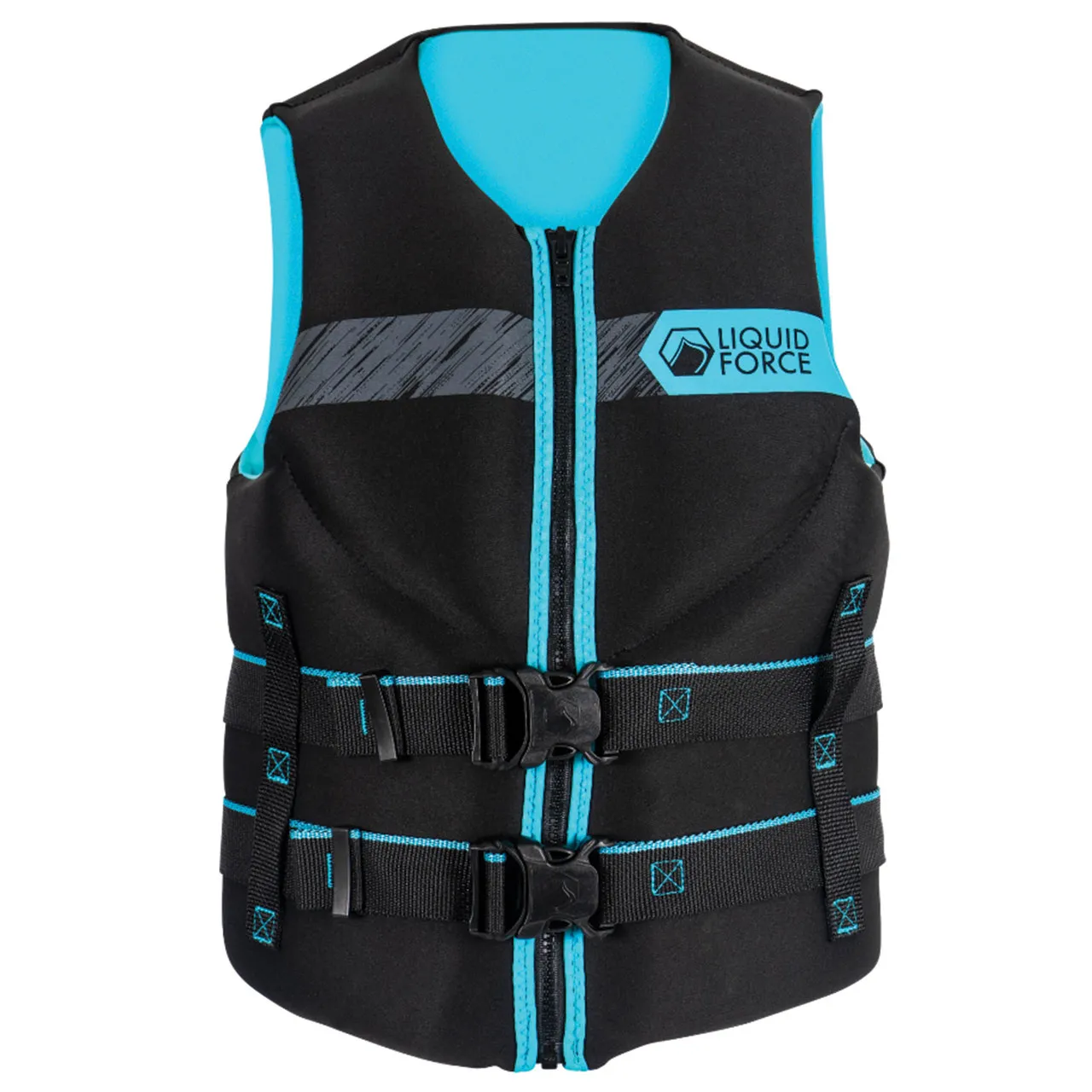 Liquid Force Hinge Classic (Black/Aqua) Women's CGA Life Jacket 2025