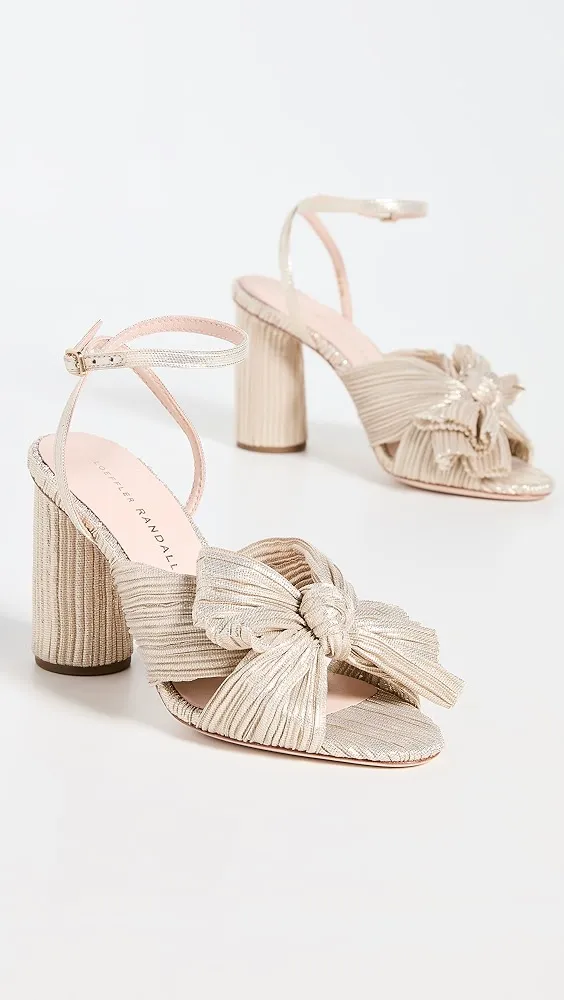 Loeffler Randall   Camellia Knot Mules with Ankle Strap 