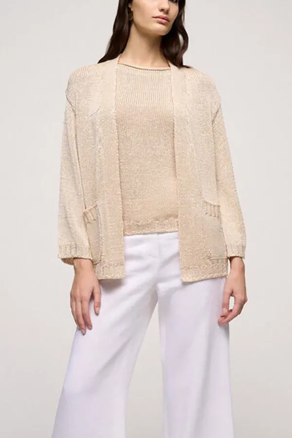 Luisa Spagnoli CAVERNA BEIGE KNIT CARDIGAN