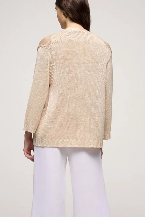 Luisa Spagnoli CAVERNA BEIGE KNIT CARDIGAN