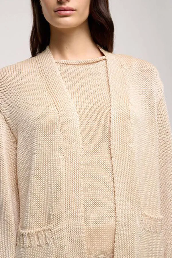 Luisa Spagnoli CAVERNA BEIGE KNIT CARDIGAN