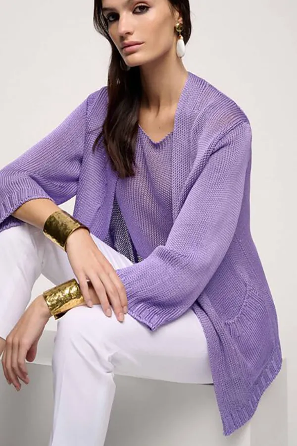 Luisa Spagnoli CAVERNA PURPLE KNIT CARDIGAN