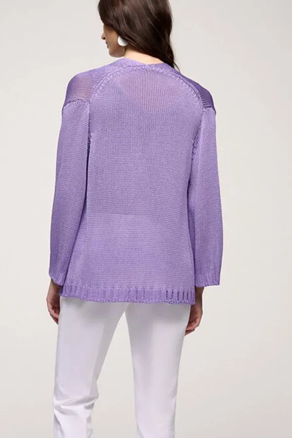 Luisa Spagnoli CAVERNA PURPLE KNIT CARDIGAN