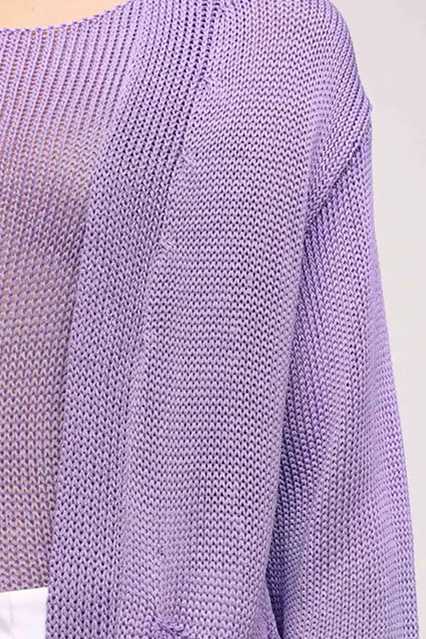 Luisa Spagnoli CAVERNA PURPLE KNIT CARDIGAN