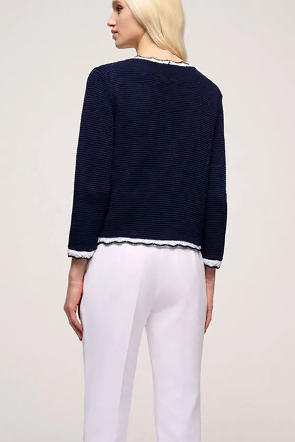 Luisa Spagnoli CHINO BLUE BON-TON CARDIGAN