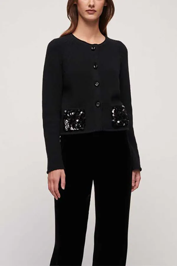 Luisa Spagnoli MARIANA SEQUINNED POCKETS CARDIGAN