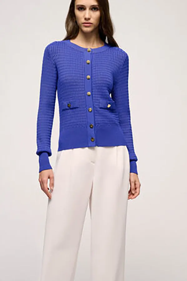 Luisa Spagnoli MERETO BLUETTE MICRO CABLEKNIT CARDIGAN