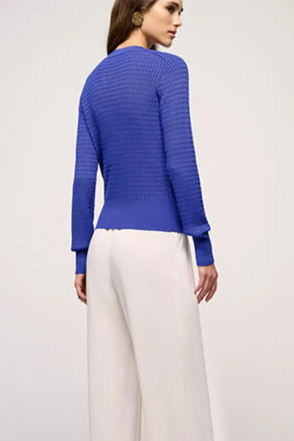 Luisa Spagnoli MERETO BLUETTE MICRO CABLEKNIT CARDIGAN