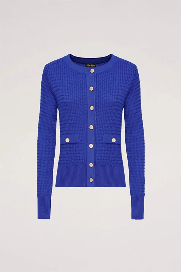 Luisa Spagnoli MERETO BLUETTE MICRO CABLEKNIT CARDIGAN