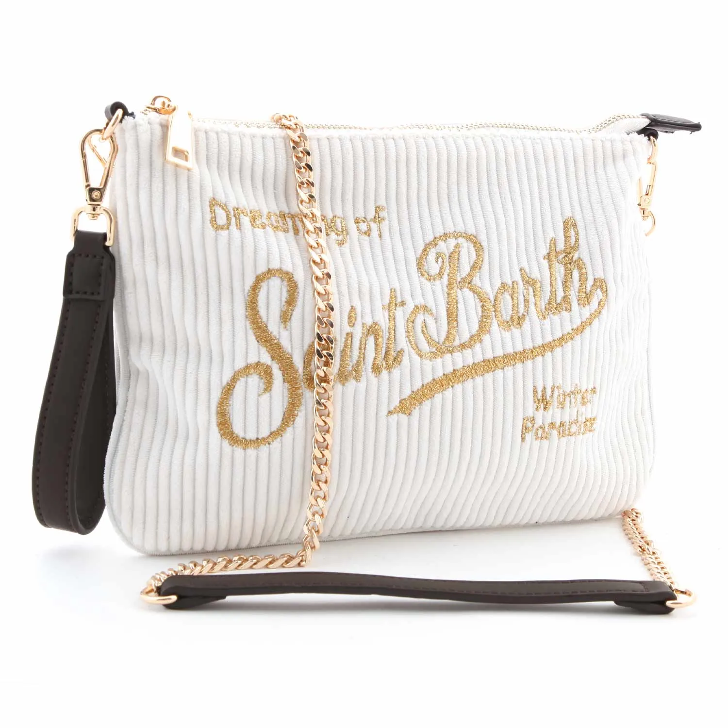 Mc2 Saint Barth Cream Shoulder Bag For Girl