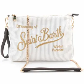 Mc2 Saint Barth Cream Shoulder Bag For Girl