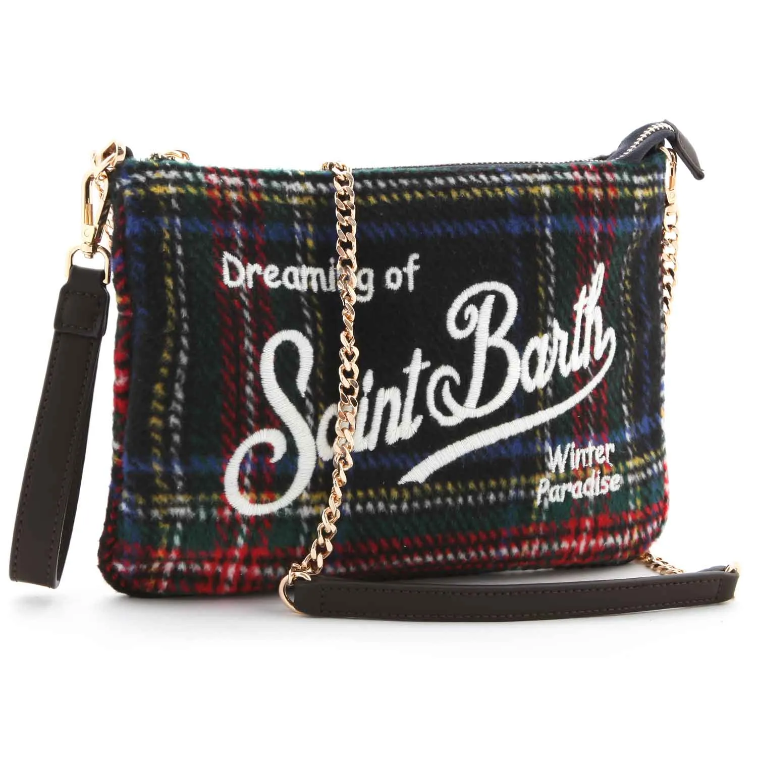 Mc2 Saint Barth Tartan Shoulder Bag For Girl