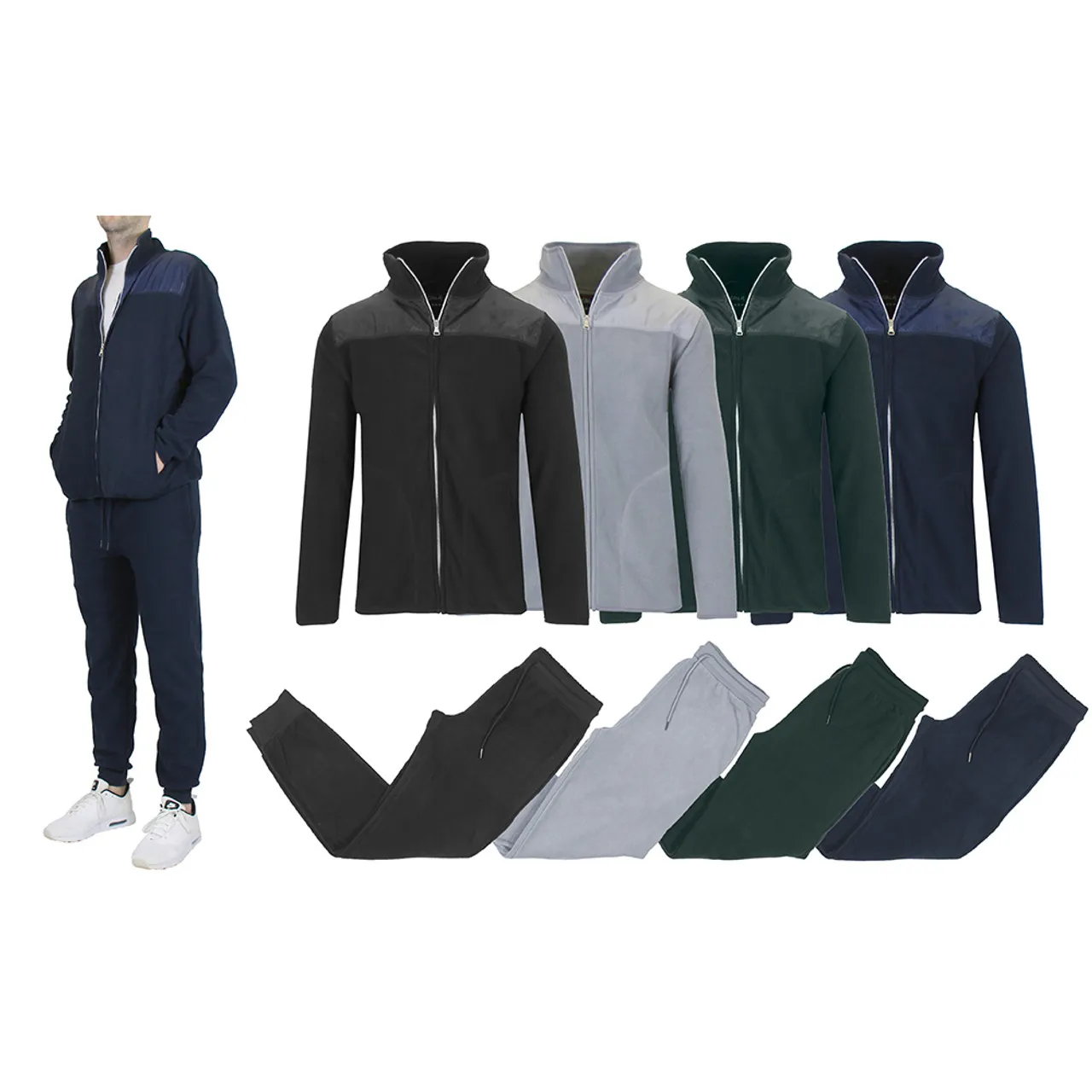 Men's 2-Piece Polar Fleece Jacket  & Jogger Set