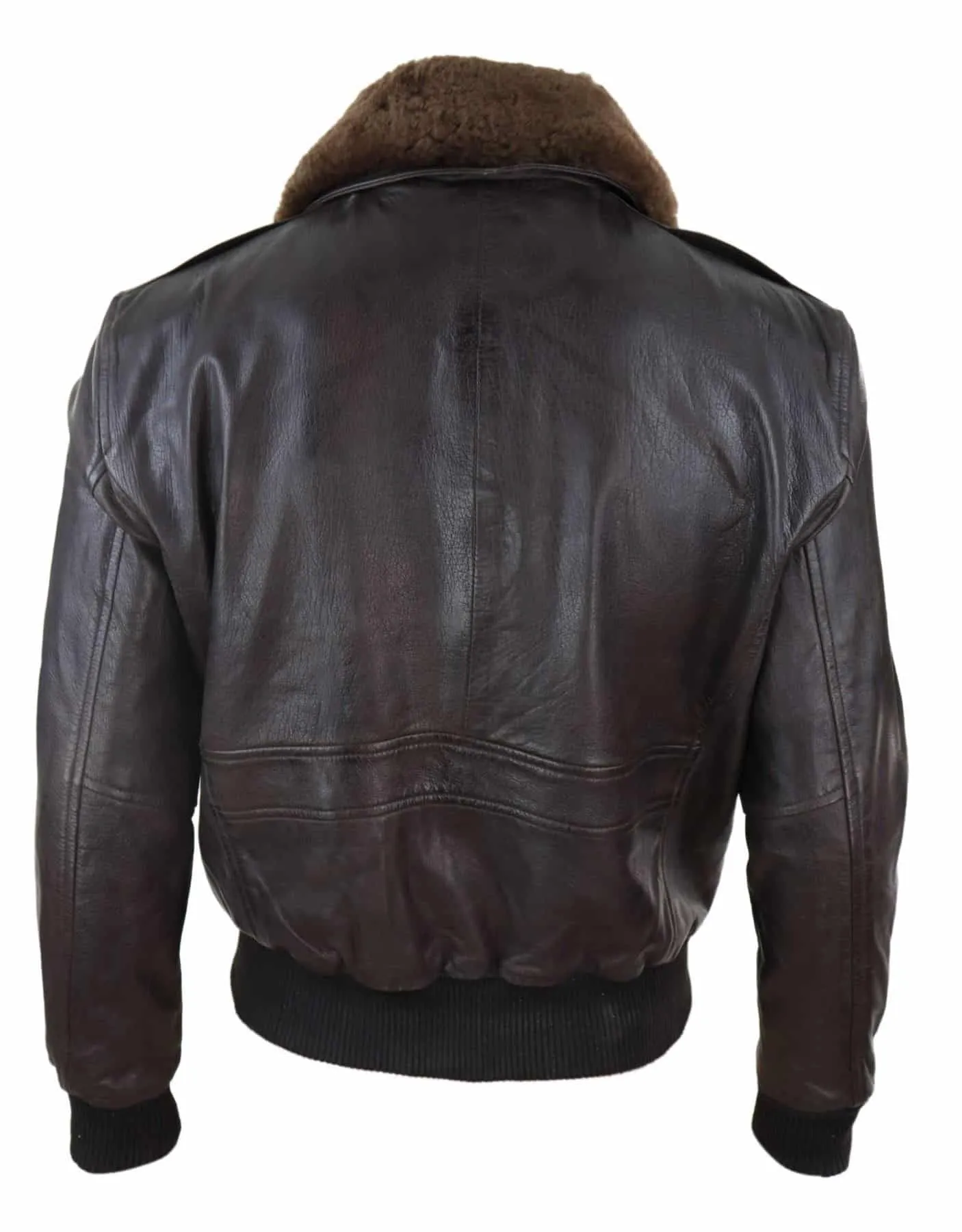 Mens Brown Leather Bomber Jacket