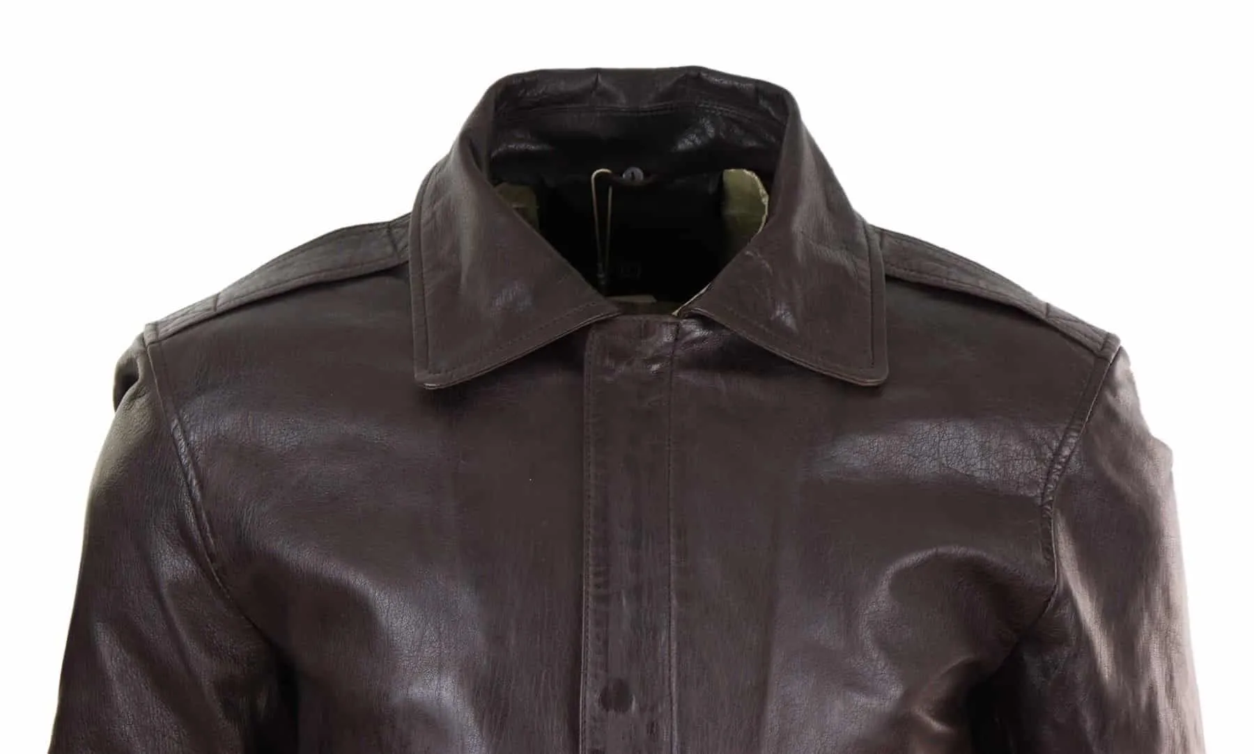 Mens Brown Leather Bomber Jacket