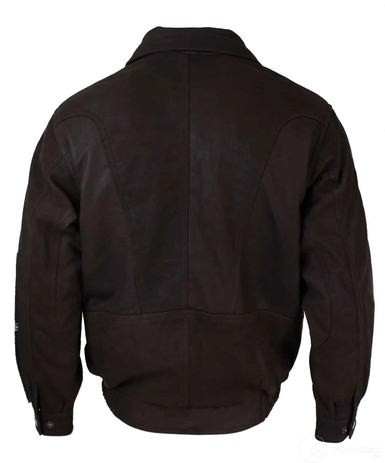 Mens Classic Bomber Black Nubuck Washed Brown Real Leather Jacket-Brown