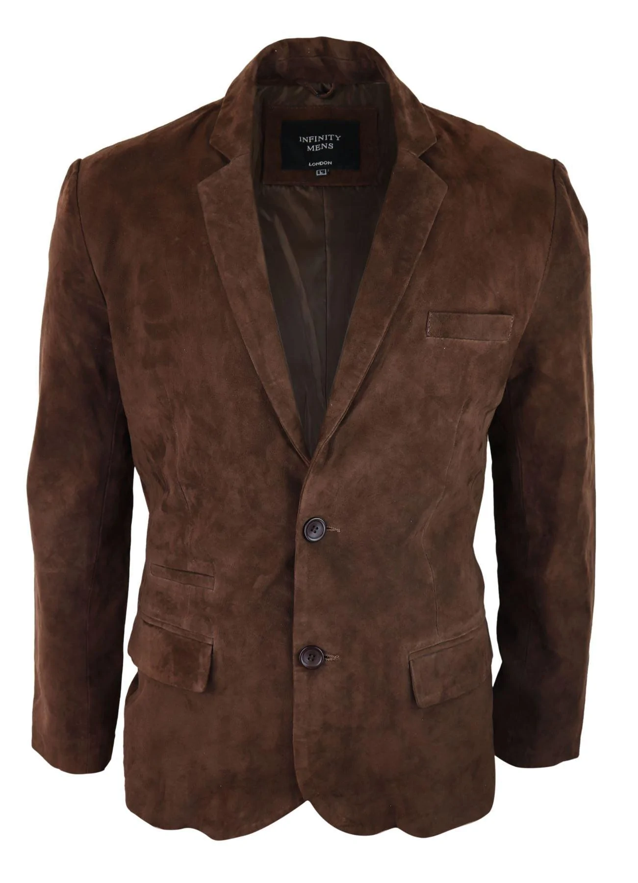 Mens Genuine Suede Blazer Style Jacket Leather Mens Classic VIntage Smart Casual Brown