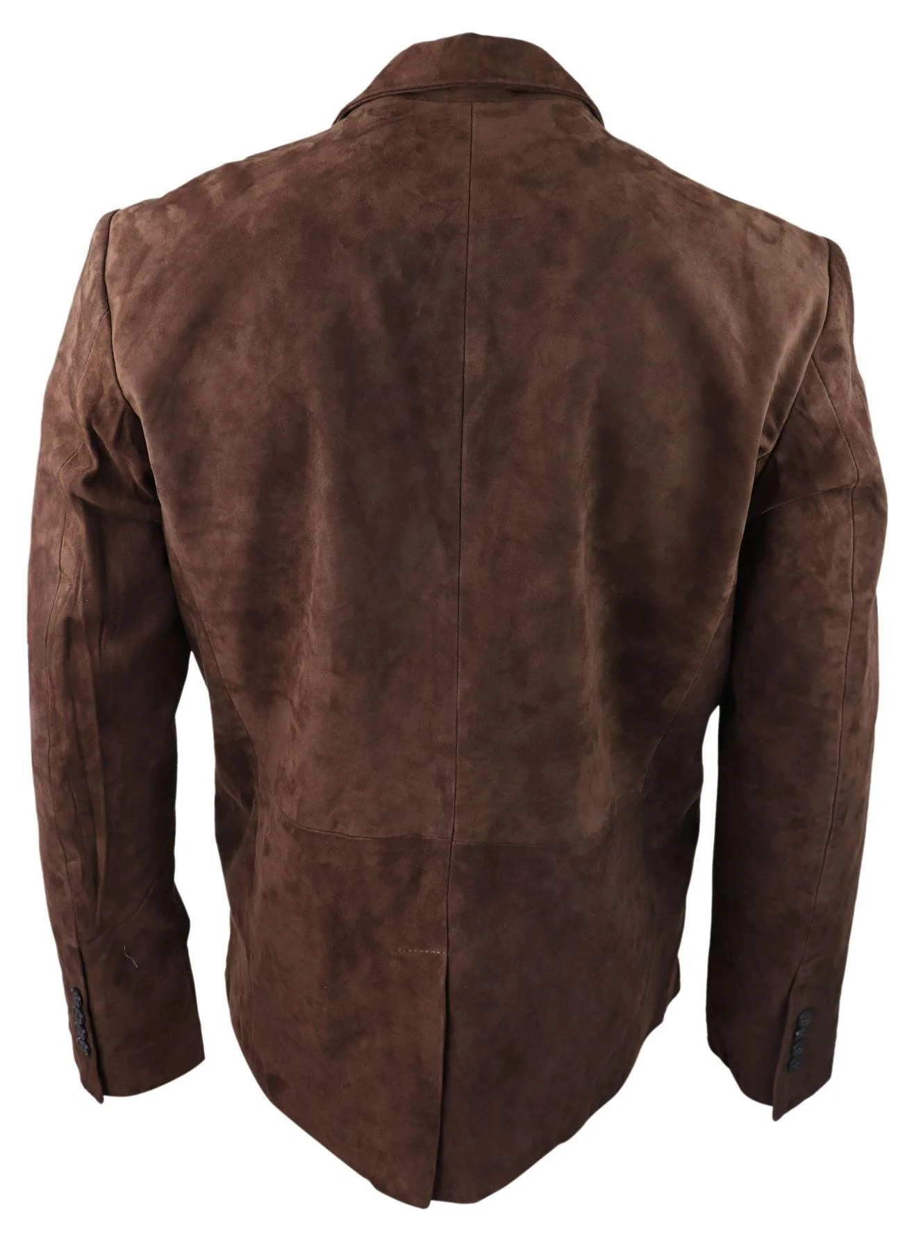 Mens Genuine Suede Blazer Style Jacket Leather Mens Classic VIntage Smart Casual Brown