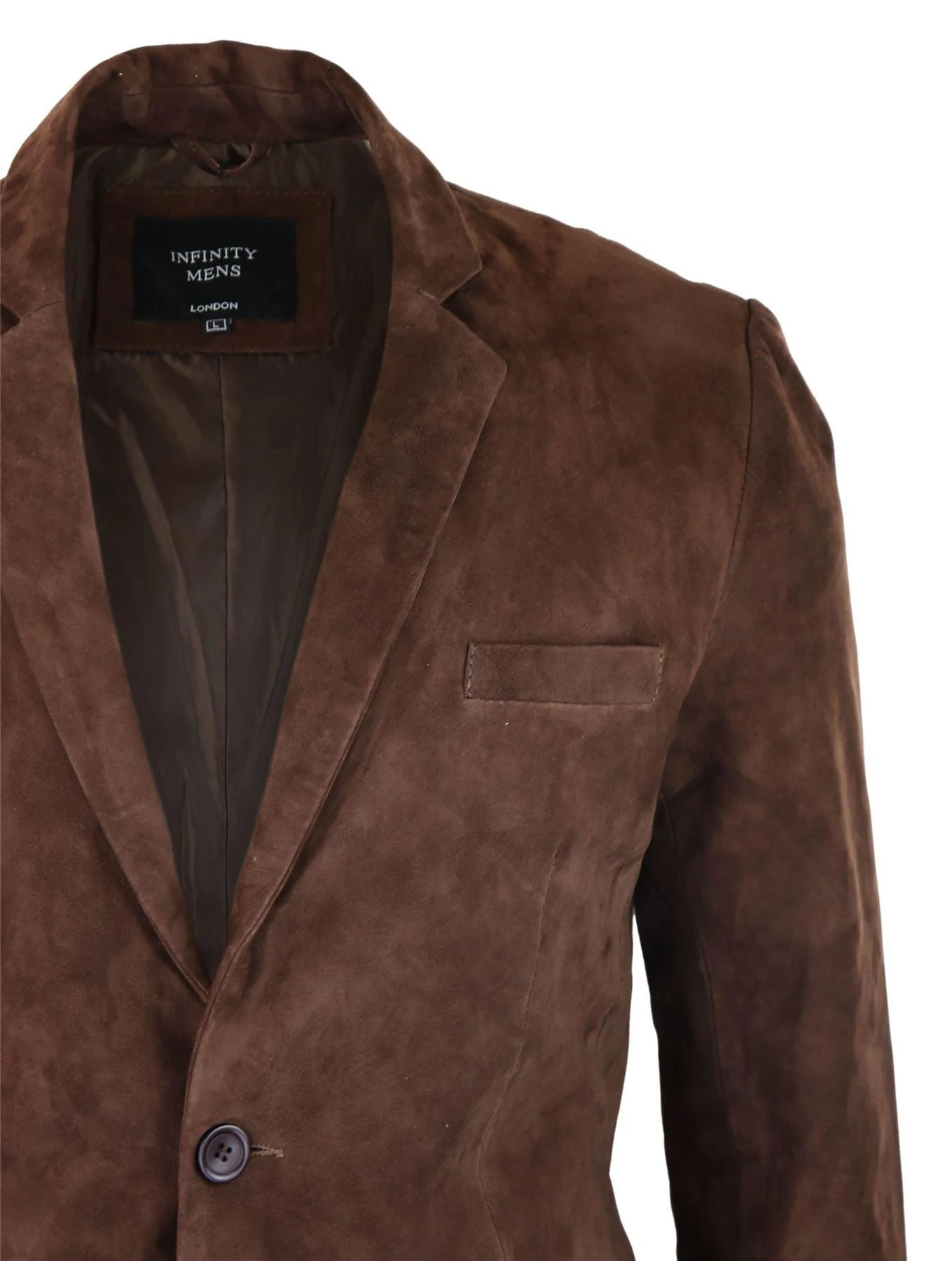 Mens Genuine Suede Blazer Style Jacket Leather Mens Classic VIntage Smart Casual Brown