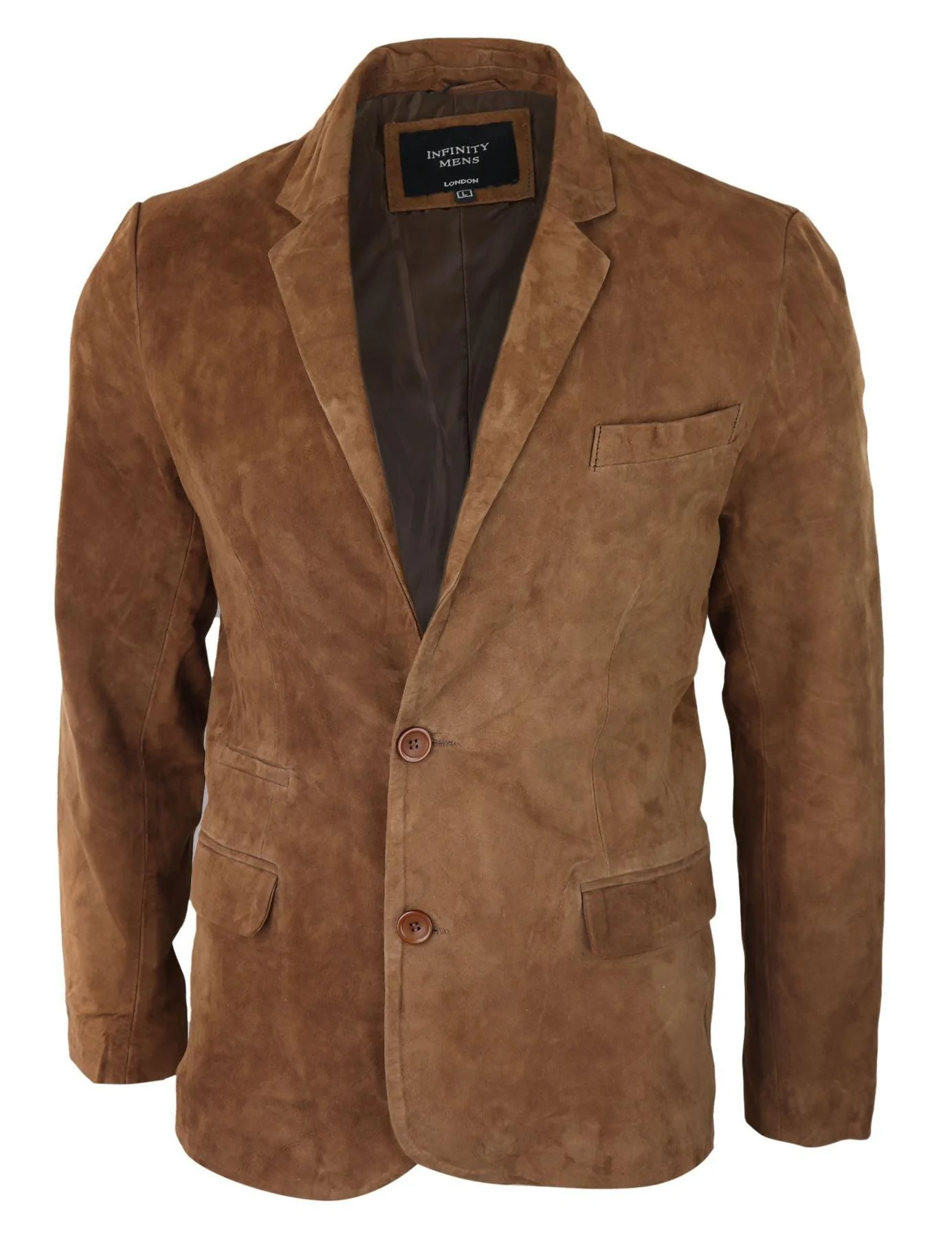 Mens Genuine Suede Blazer Style Jacket Leather Mens Classic VIntage Smart Casual Tan