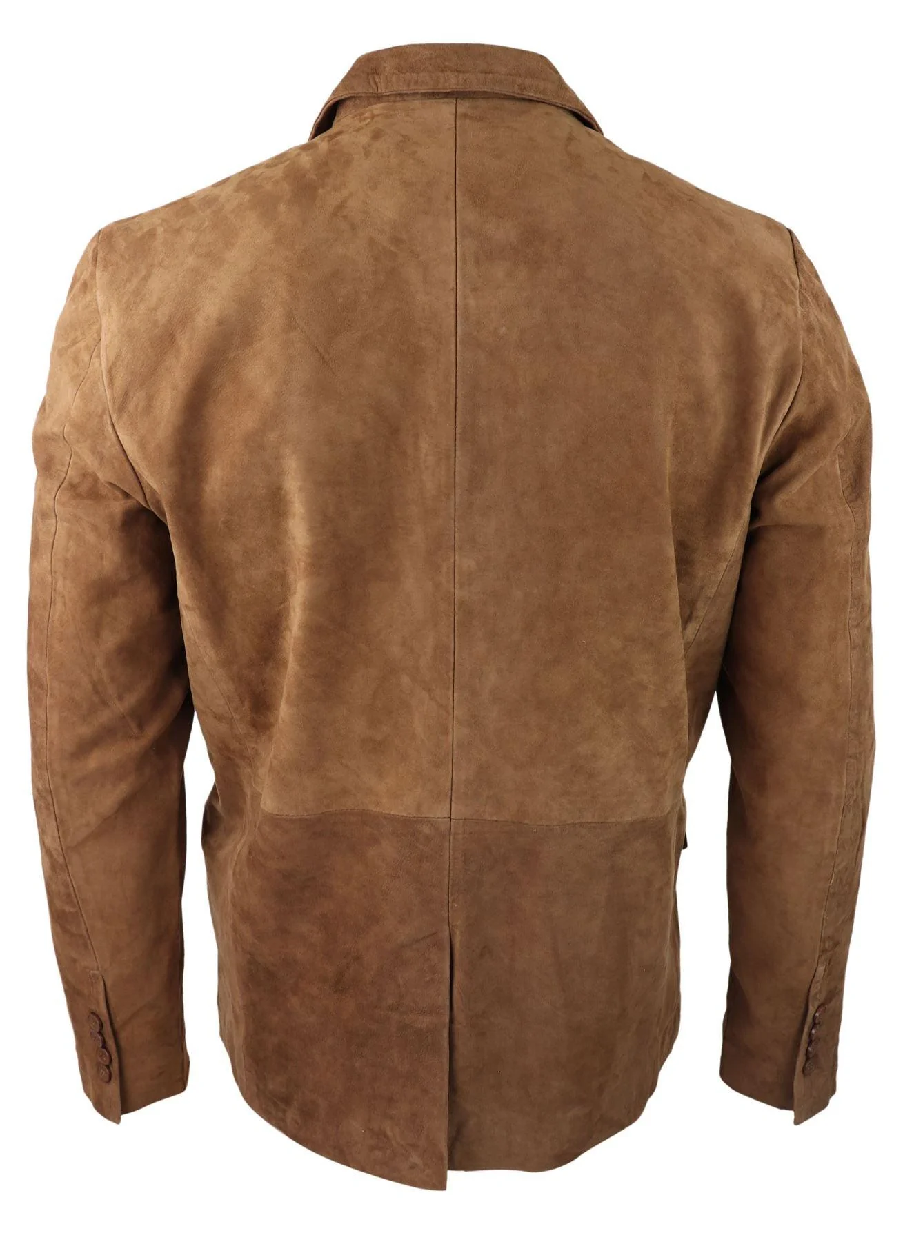 Mens Genuine Suede Blazer Style Jacket Leather Mens Classic VIntage Smart Casual Tan