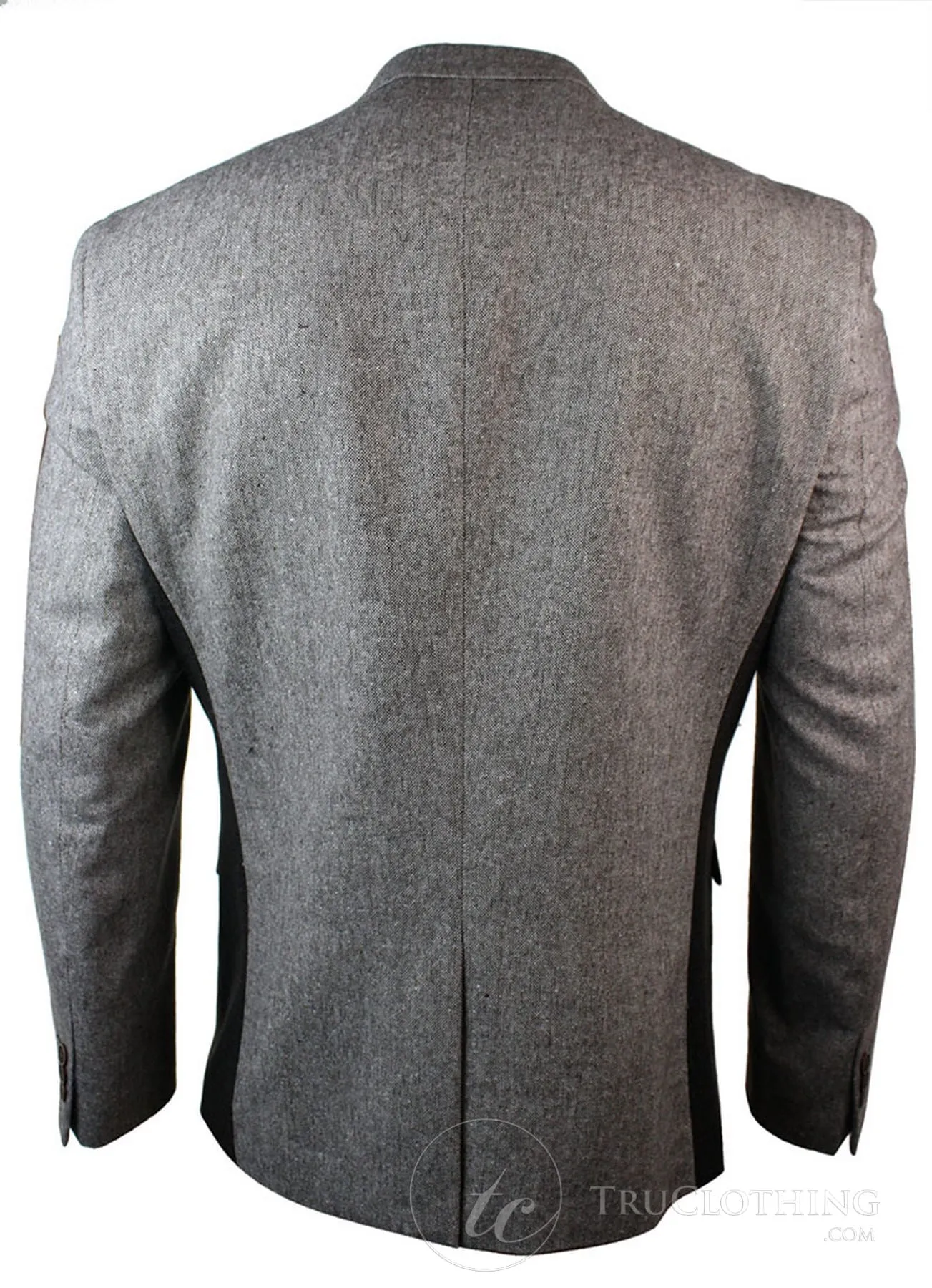 Mens Light Brown Herringbone Tweed Vintage Slim Fit Blazer Smart Casual Jacket