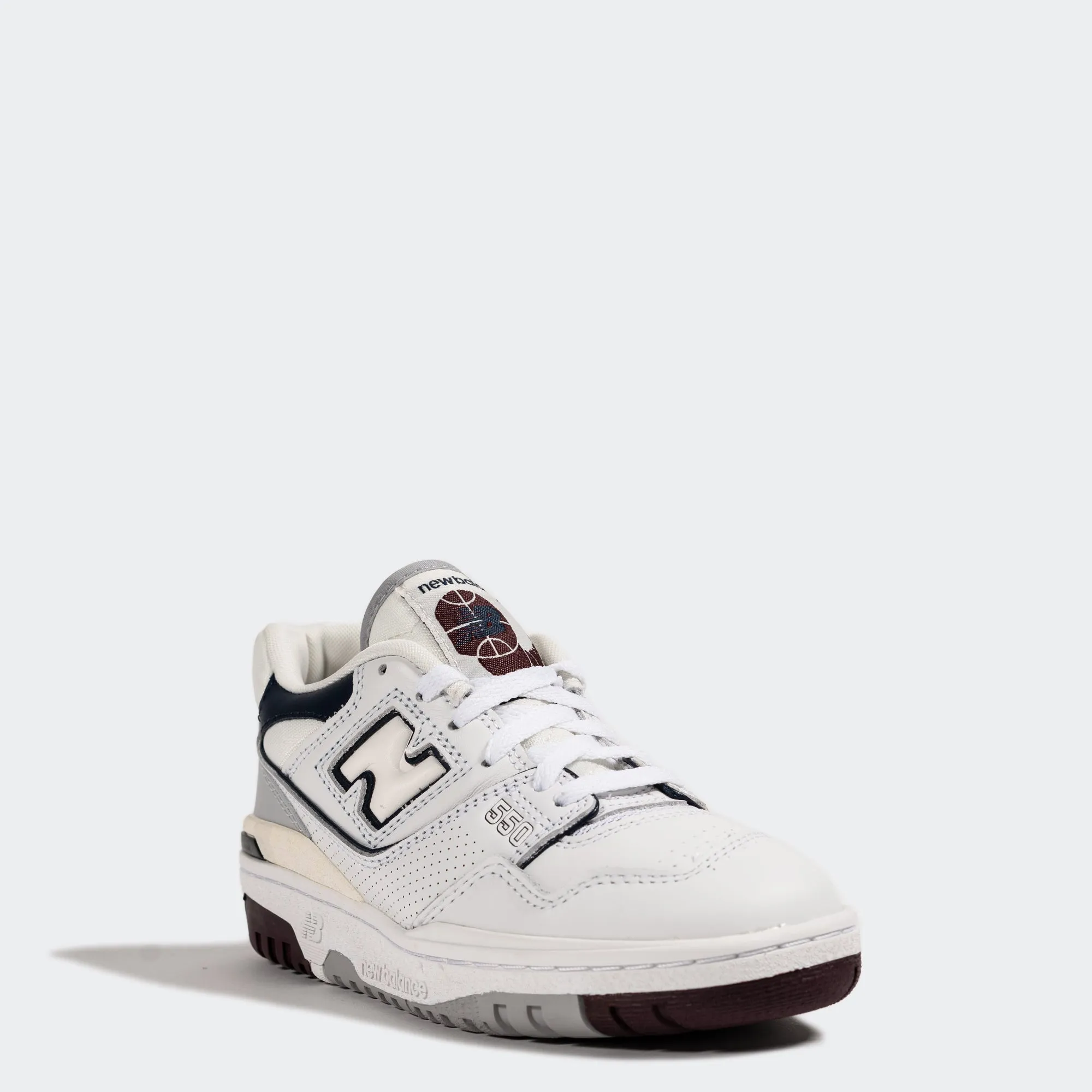 Men's New Balance 550 Shoes White Indigo Burgundy