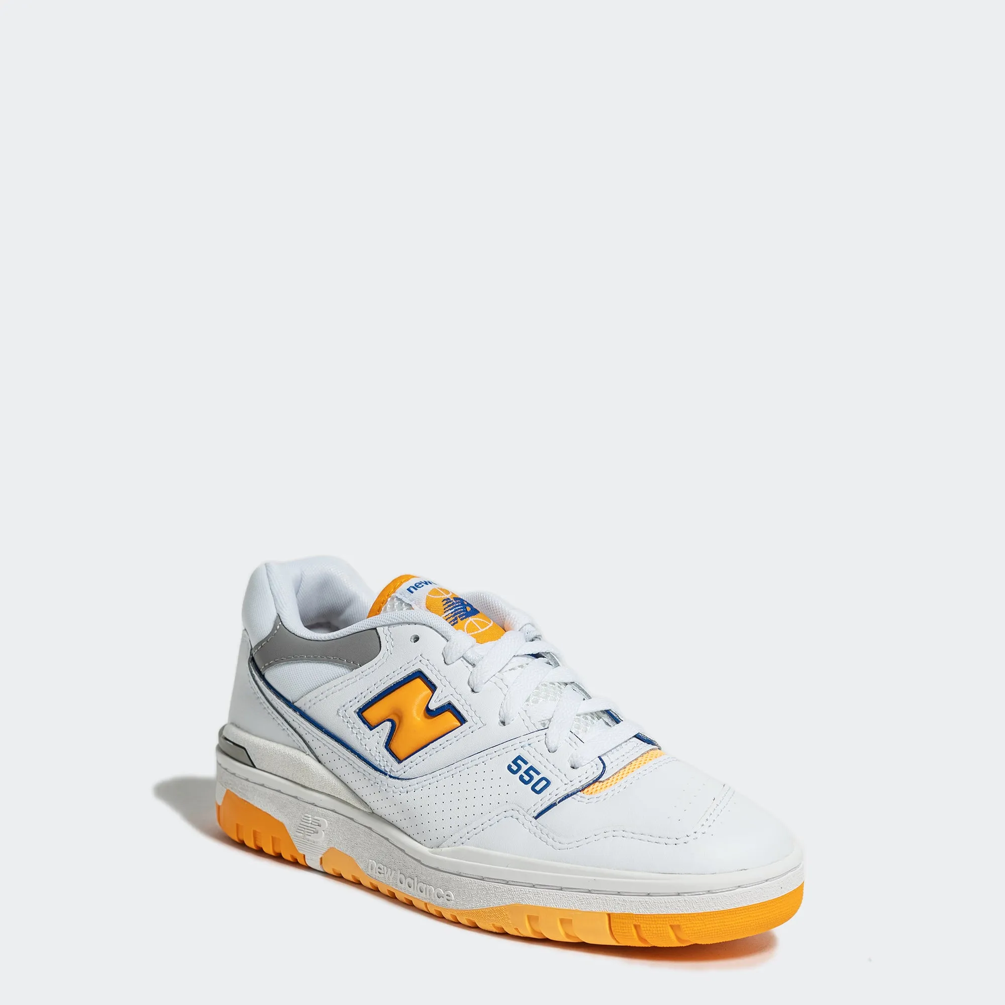 Men's New Balance 550 Shoes White Vibrant Orange